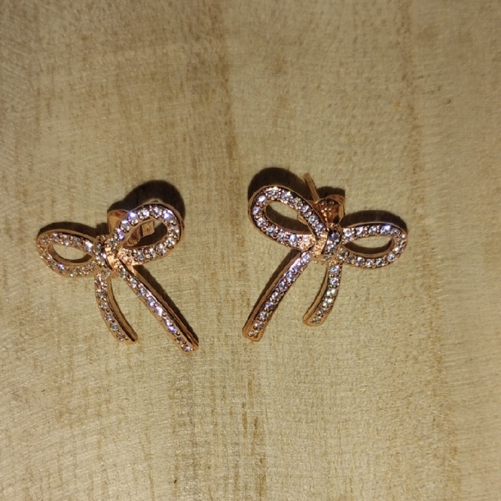 Rose Gold Bow Knot Earrings